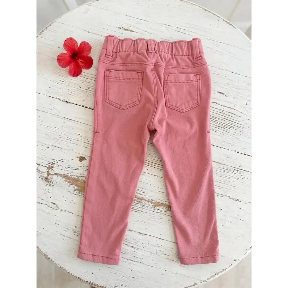 Old Navy Baby Girl Dusty Rose Pink Skinny Jeggings Pants Stretch Size 2T
